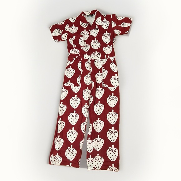 Big Bud Press Pants - Big Bud Press Strawbaby Red Strawberry Limited Edition Short Sleeve Jumpsuit 2XL